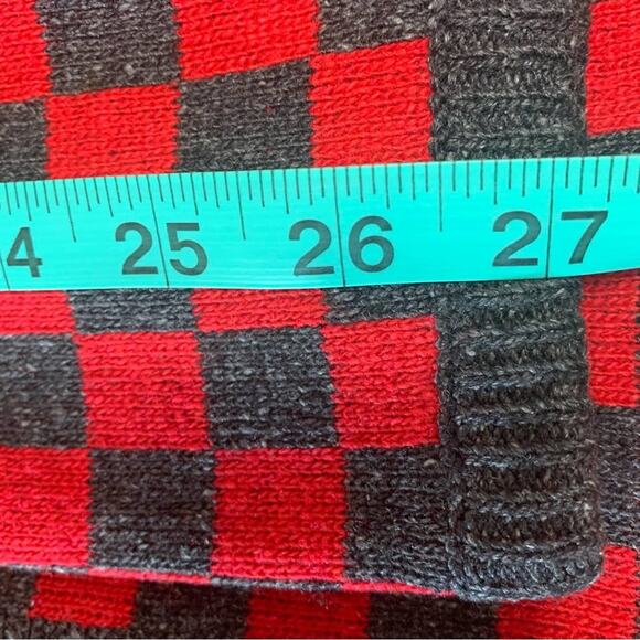 Checkered Cardigan Silk Wool Blend Checkered Vintage Sweater - Picture 16 of 16